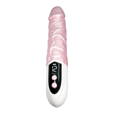 Mighty Power Shaft Vibrating Dildo Wand in Pearl Pink