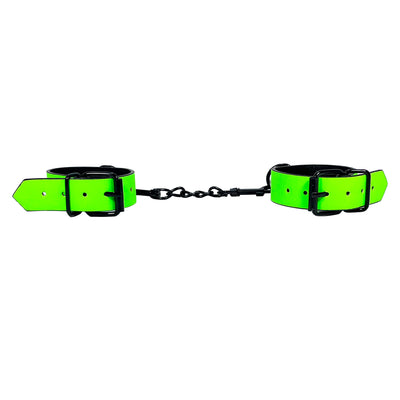 Green Glow in the Dark Wrist Restraints by Fetish Pleasure Play