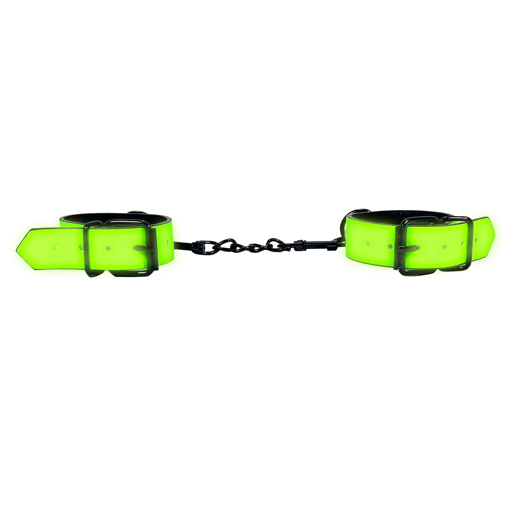 Green Glow in the Dark Wrist Restraints by Fetish Pleasure Play