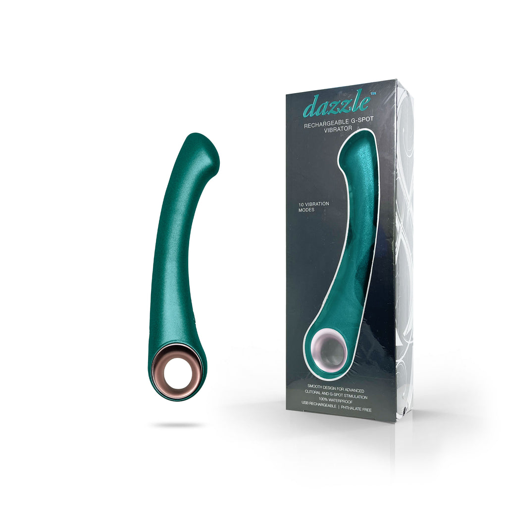 Dazzle Rechargeable G-Spot Wand Vibrator in Green Dazzle Rechargeable G-Spot Wand Vibrator in Green