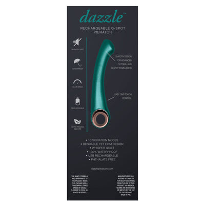 Dazzle Rechargeable G-Spot Wand Vibrator in Green