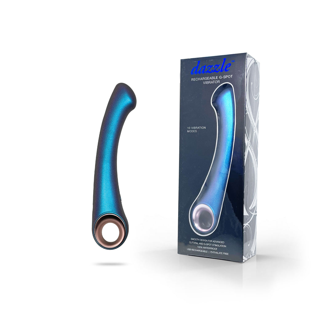 Dazzle Rechargeable G-Spot Wand Vibrator in Blue Dazzle Rechargeable G-Spot Wand Vibrator in Blue