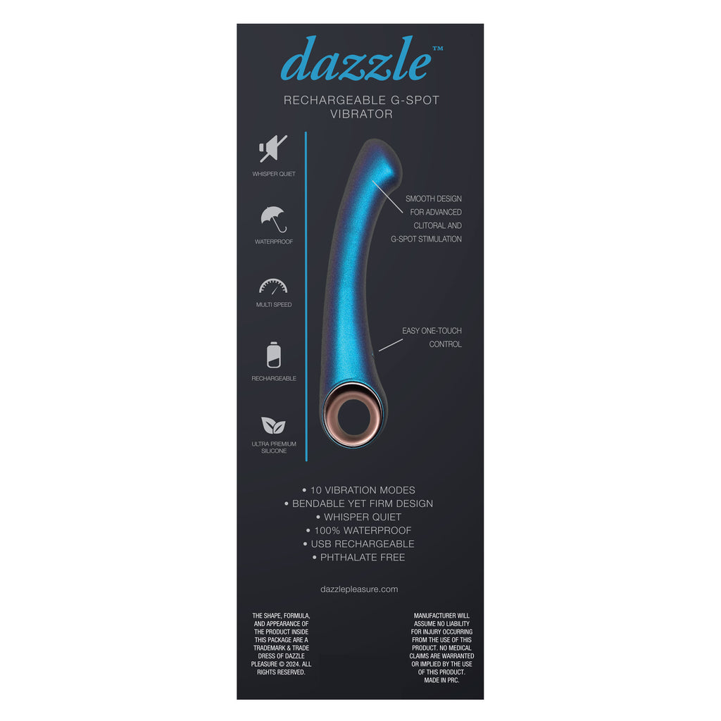 Dazzle Rechargeable G-Spot Wand Vibrator in Blue Dazzle Rechargeable G-Spot Wand Vibrator in Blue