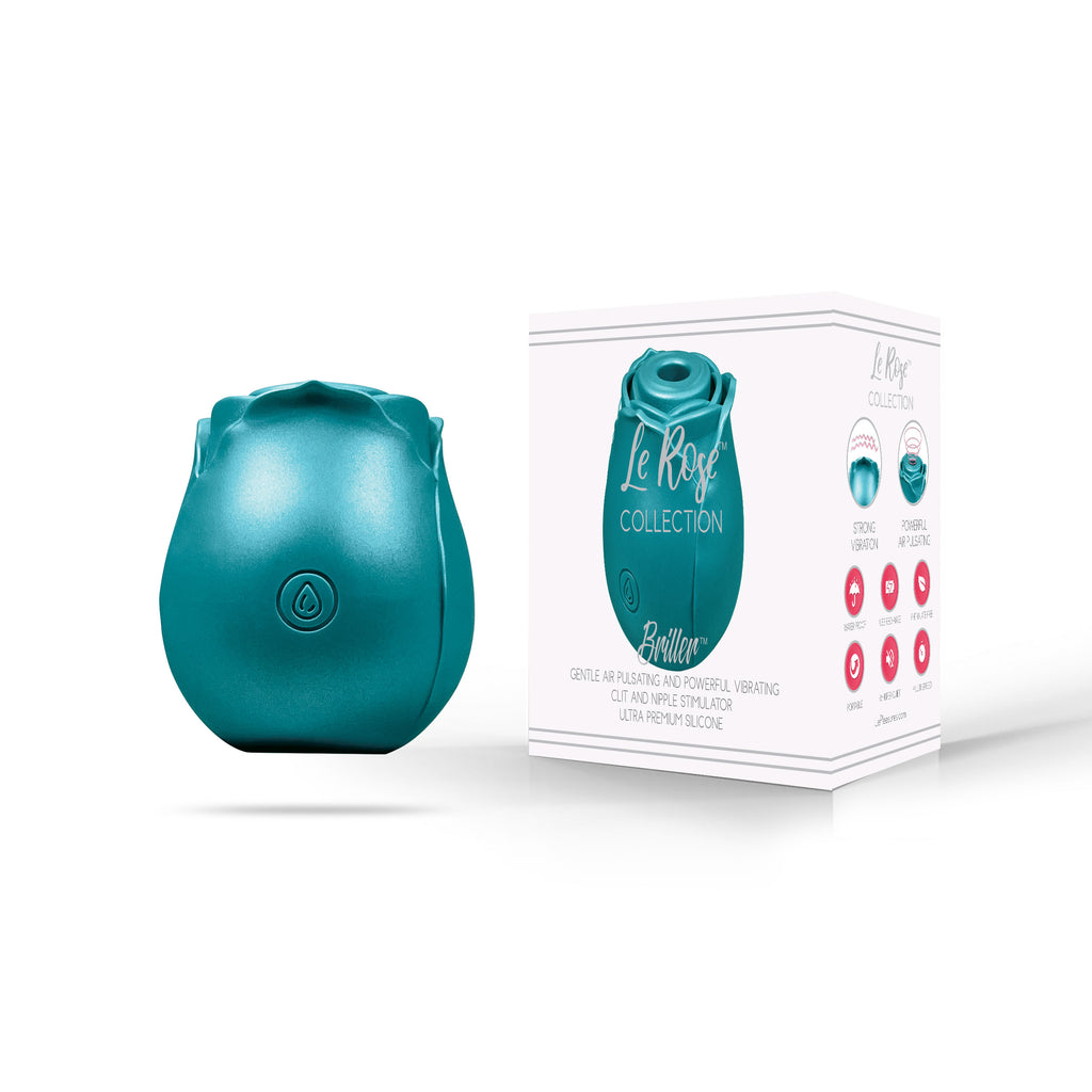 Le Rose Briller Air Pulse Clitoral Vibe in Teal Pearl Le Rose Briller Air Pulse Clitoral Vibe in Teal Pearl