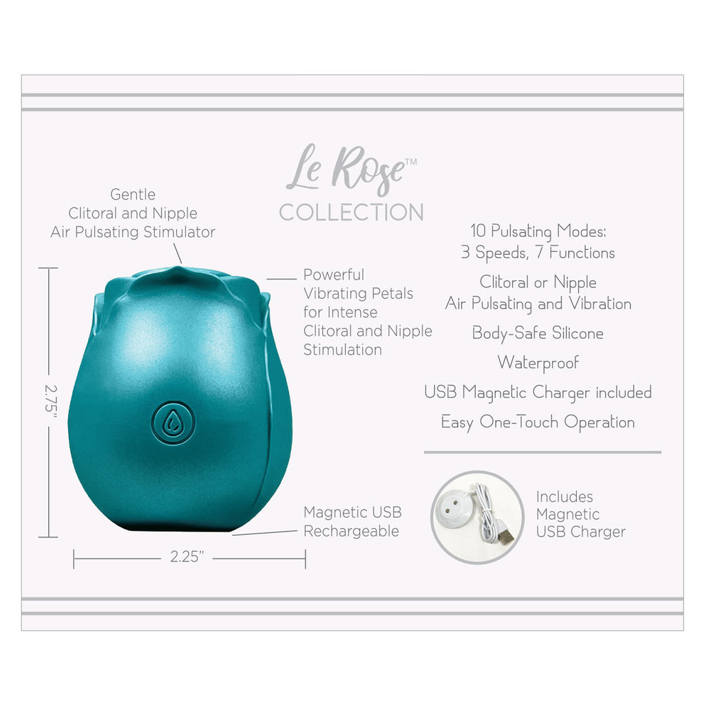 Le Rose Briller Air Pulse Clitoral Vibe in Teal Pearl