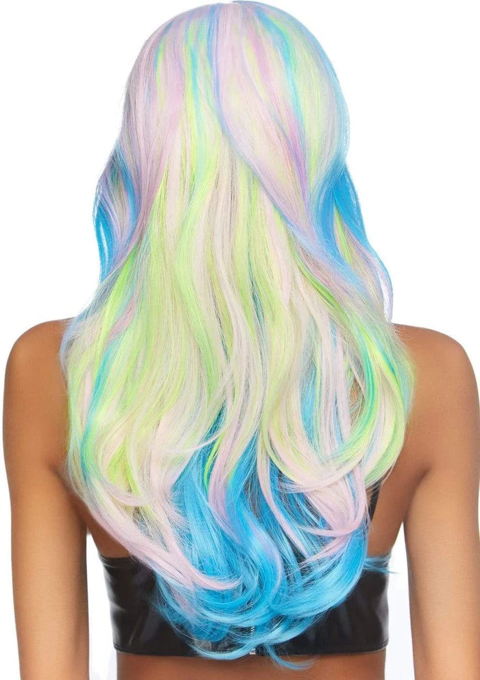 27 Inch Mystic Hue Wavy Long Wig in Multi Color, One Size