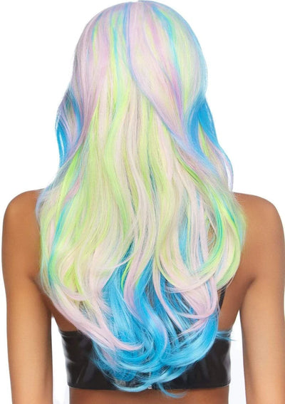 27 Inch Mystic Hue Wavy Long Wig in Multi Color, One Size