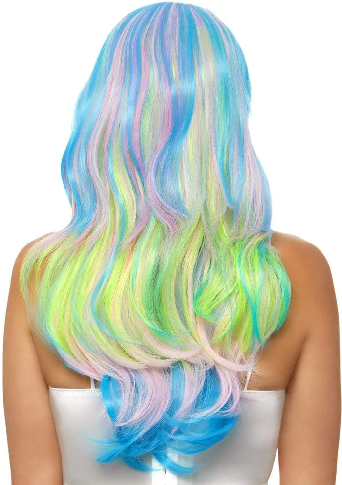 27 Inch Mystic Hue Wavy Long Wig in Multi Color, One Size