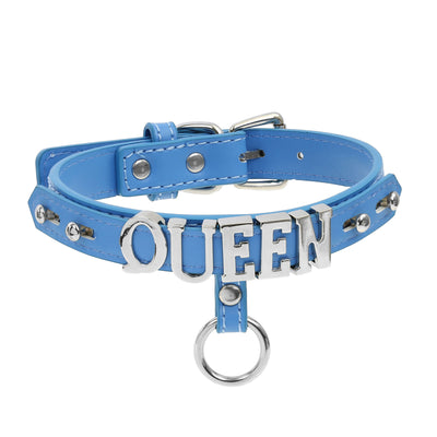 Queen Leather Collar by Fetish Pleasure Play