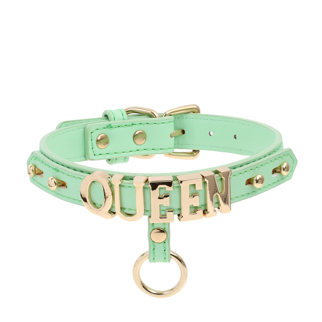 Queen Leather Collar by Fetish Pleasure Play
