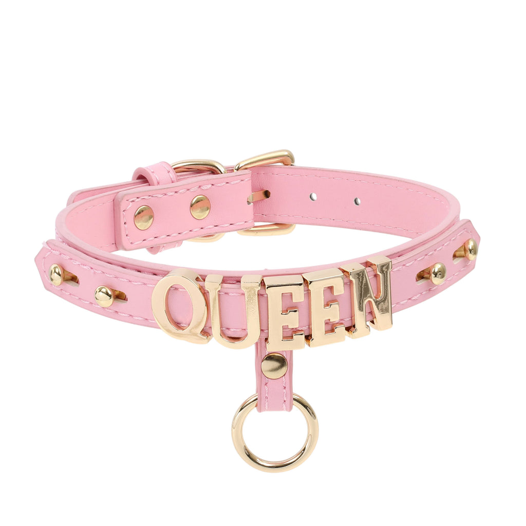 Queen Leather Collar by Fetish Pleasure Play