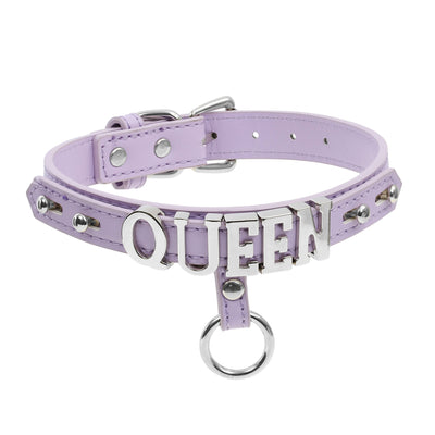 Queen Leather Collar by Fetish Pleasure Play