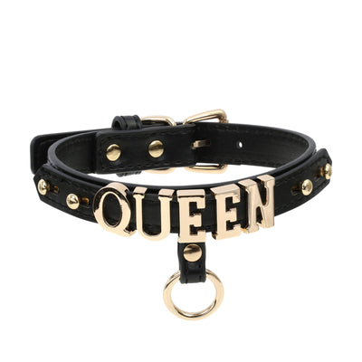 Queen Leather Collar by Fetish Pleasure Play