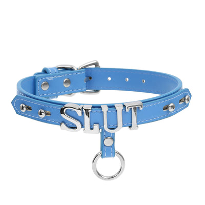 Slut Leather Collar by Fetish Pleasure Play