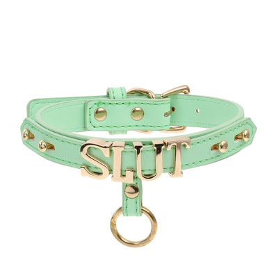 Slut Leather Collar by Fetish Pleasure Play