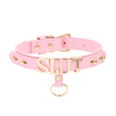 Slut Leather Collar by Fetish Pleasure Play