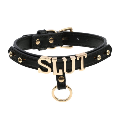 Slut Leather Collar by Fetish Pleasure Play