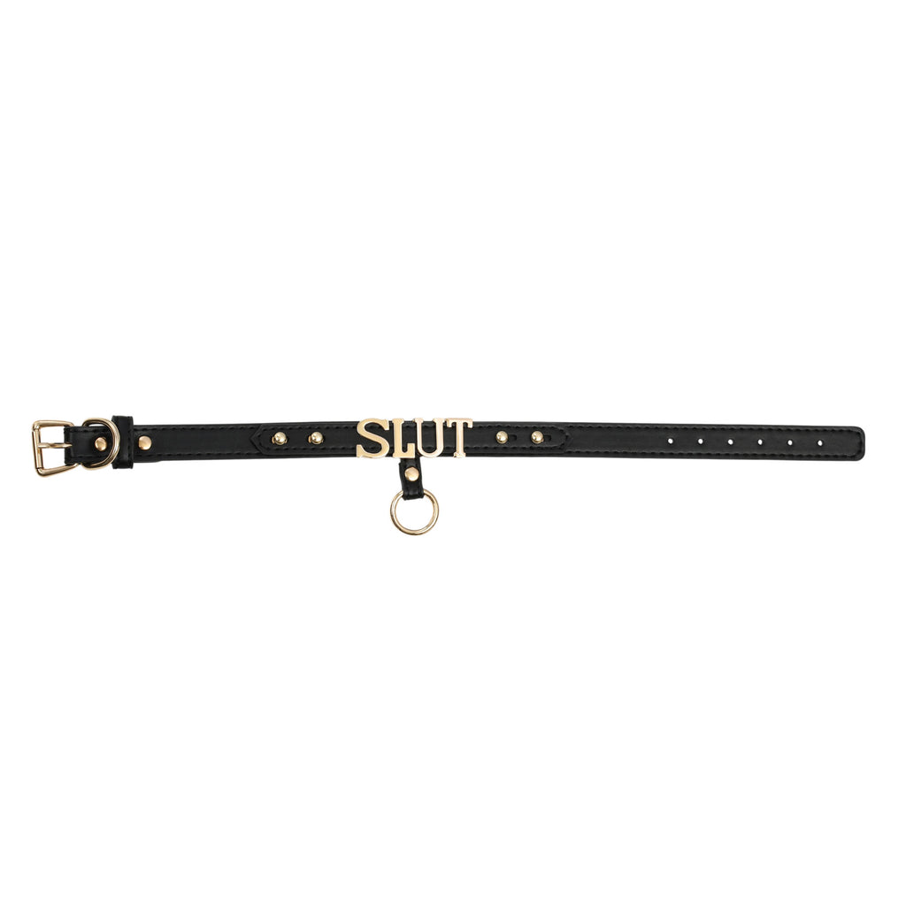 Slut Leather Collar by Fetish Pleasure Play