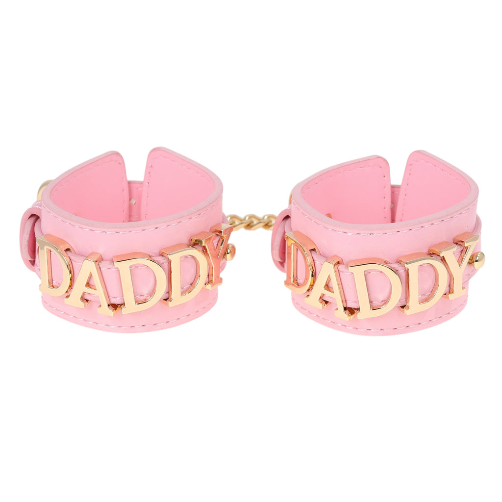 Daddy Leather Wrist Cuff Restraints with Chain by Fetish Pleasure Play