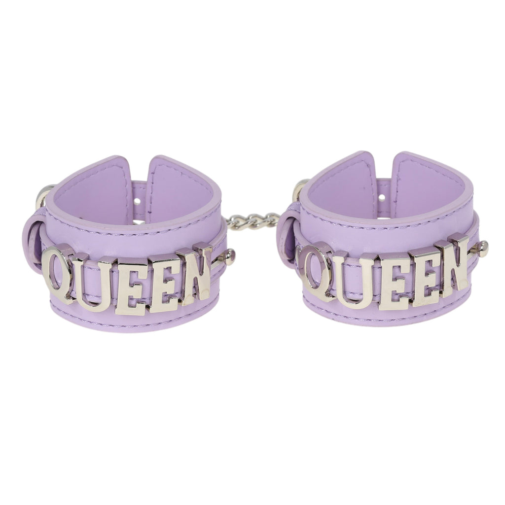 Queen Leather Wrist Cuff Restraints with Chain by Fetish Pleasure Play