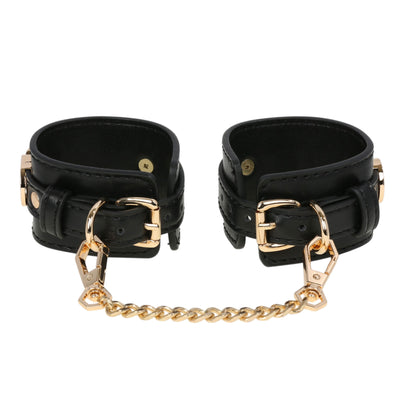 Queen Leather Wrist Cuff Restraints with Chain by Fetish Pleasure Play