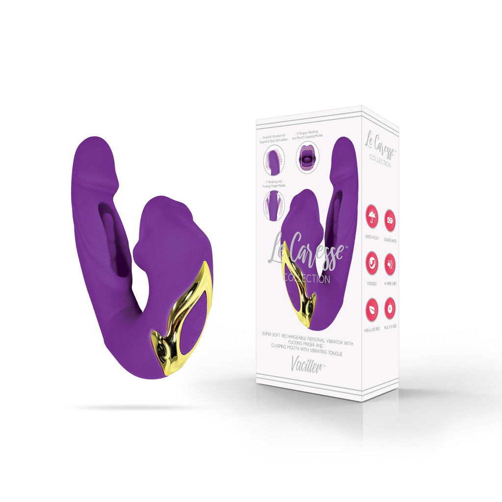Le Caresse Vaciller Triple Function Super Soft Vibrator in Purple