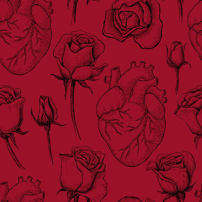 Crotchless Panty Harness in Red Hearts & Roses