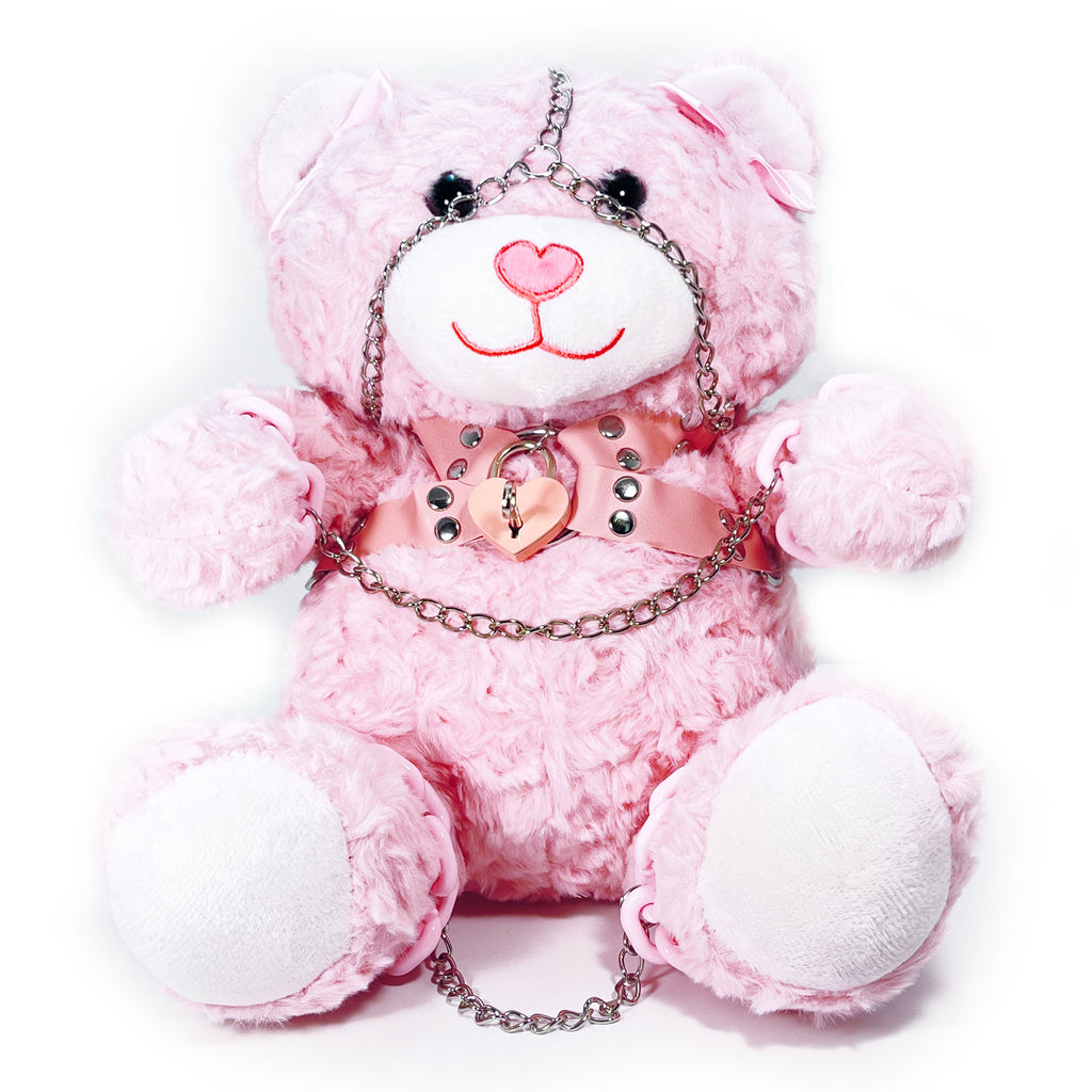 Plush Bondage Teddy Bear by Fetish Pleasure Play in Pink