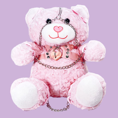 Plush Bondage Teddy Bear by Fetish Pleasure Play in Pink