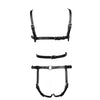 Black Lace & Crystal Vegan Leather Full Body Bondage Harness Set