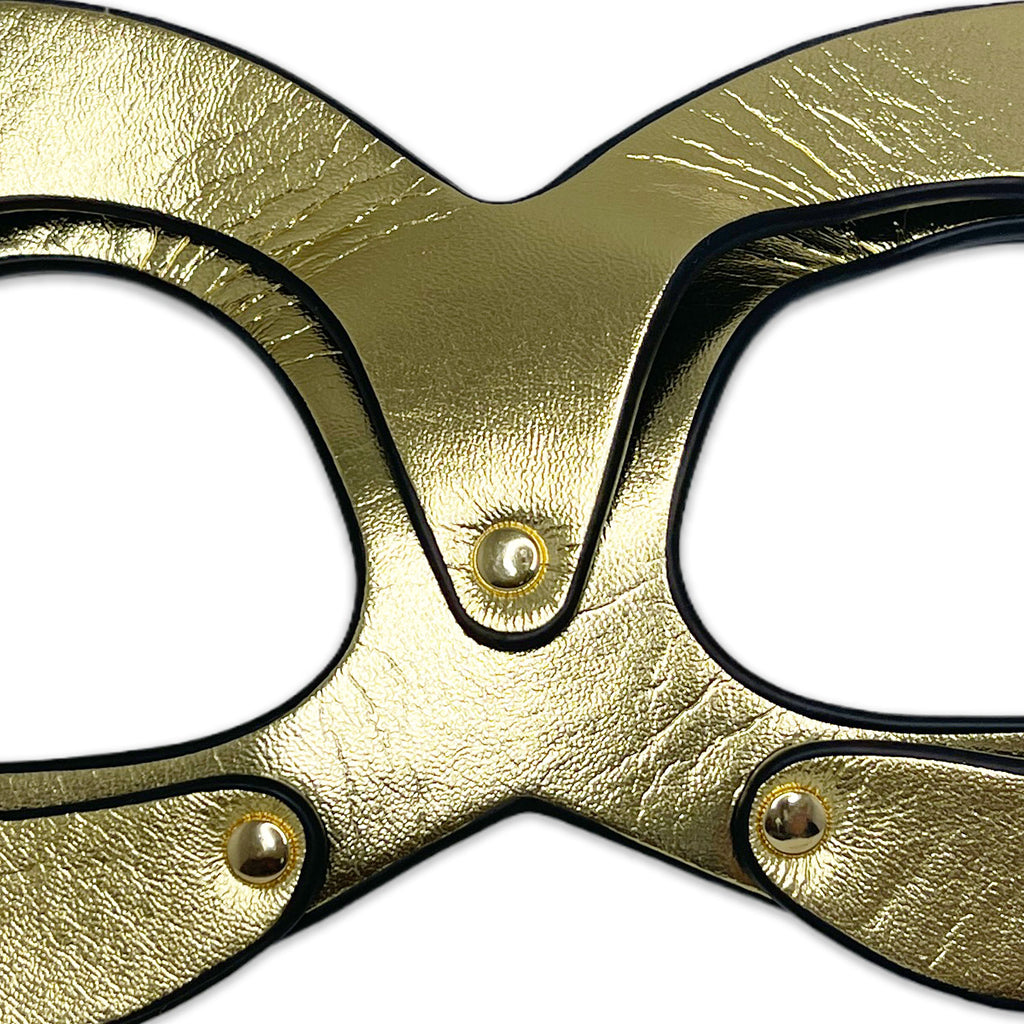 Pussy Cat Mask in Gold Vegan Leather by Fetish Pleasure Play