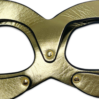 Pussy Cat Mask in Gold Vegan Leather by Fetish Pleasure Play