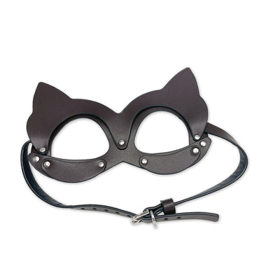 Pussy Cat Mask in Brown Vegan Leather by Fetish Pleasure Play