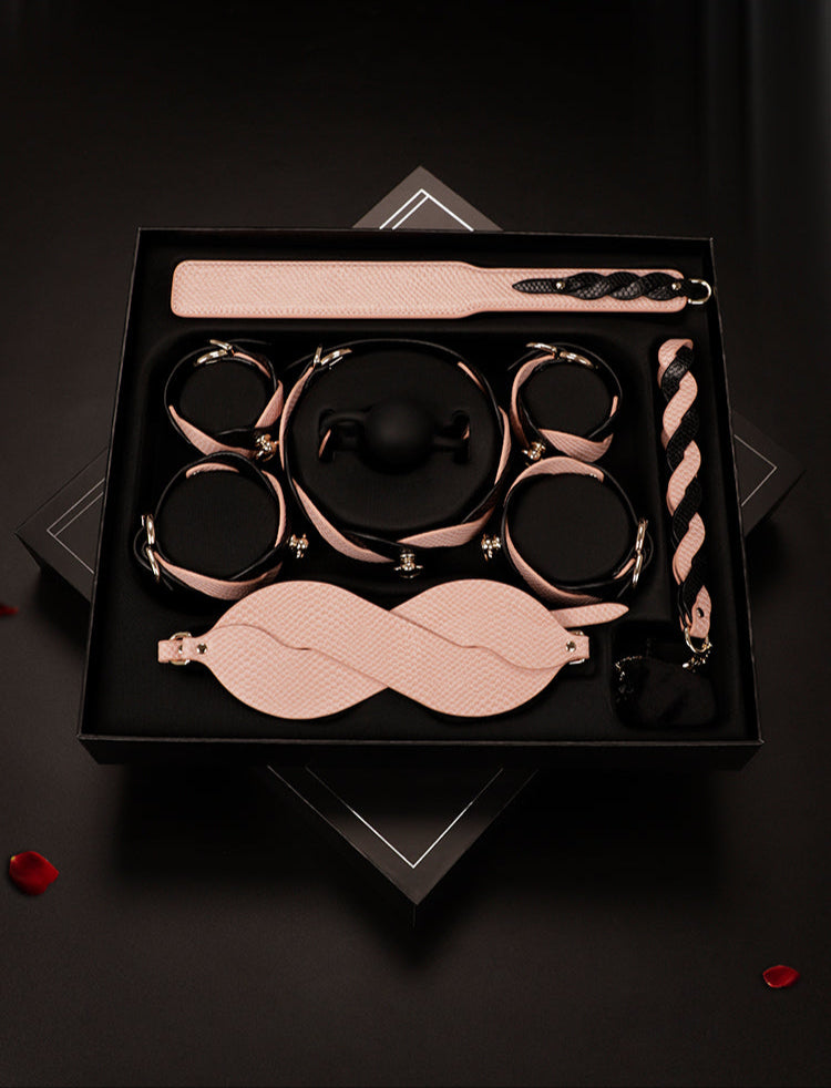 Luxe Bondage Box Set in Pink & Black Twist by Fetish Pleasure Play