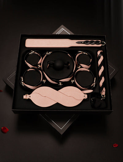 Luxe Bondage Box Set in Pink & Black Twist by Fetish Pleasure Play