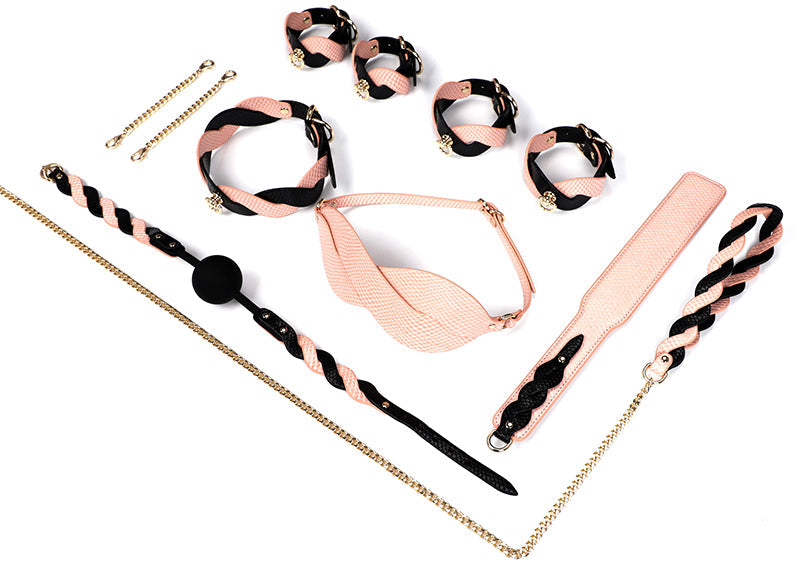 Luxe Bondage Box Set in Pink & Black Twist by Fetish Pleasure Play