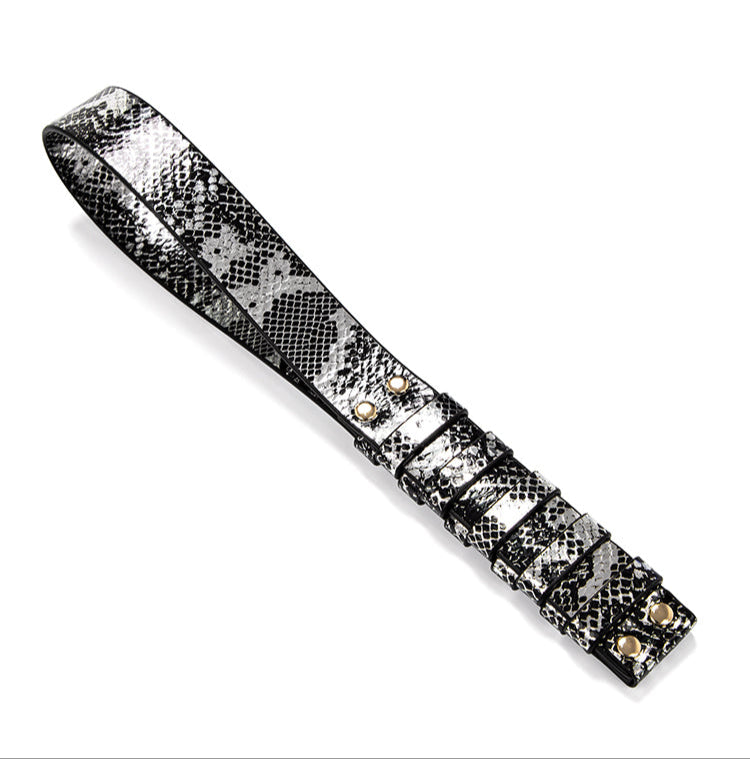 Luxe Bondage Box Set in Black & Silver Snakeskin by Fetish Pleasure Play