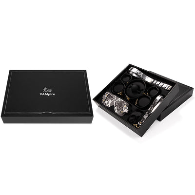 Luxe Bondage Box Set in Black & Silver Snakeskin by Fetish Pleasure Play