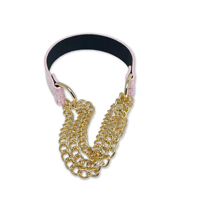 Pink Vegan Snakeskin Choker Chain Necklace by Fetish Pleasure Play