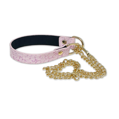 Pink Vegan Snakeskin Choker Chain Necklace by Fetish Pleasure Play