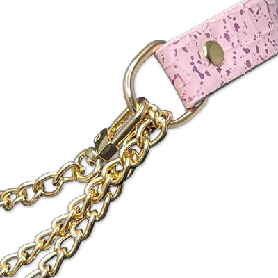 Pink Vegan Snakeskin Choker Chain Necklace by Fetish Pleasure Play