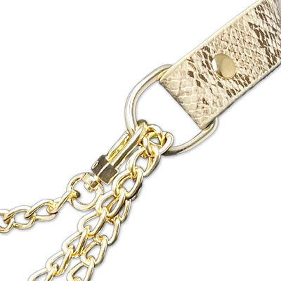 White Faux Snakeskin Choker Chain Necklace by Fetish Pleasure Play