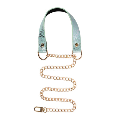 Blue Faux Snakeskin Martingale Collar Choker Necklace by Fetish Pleasure Play