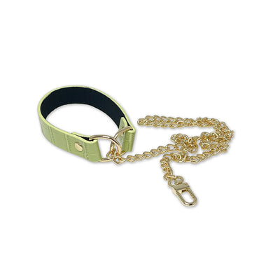 Green Faux Alligator Choker Chain Necklace by Fetish Pleasure Play