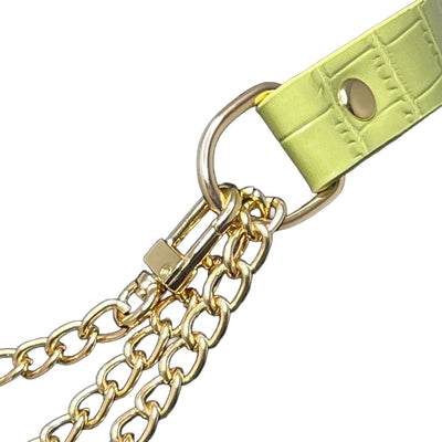 Green Faux Alligator Choker Chain Necklace by Fetish Pleasure Play