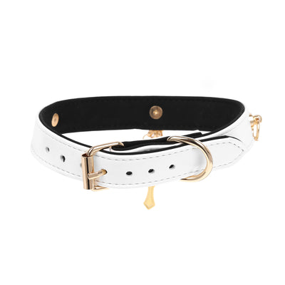 White Gold Cross Necklace Collar by Fetish Pleasure Play