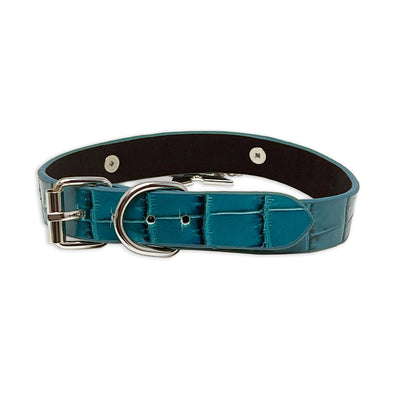 Teal Faux Alligator Necklace Collar with Star Pendant by Fetish Pleasure Play