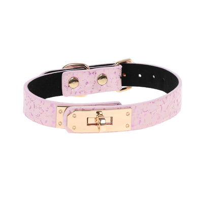 Pink Faux Snakeskin Clasp Collar by Fetish Pleasure Play