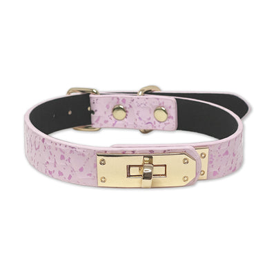 Pink Faux Snakeskin Clasp Collar by Fetish Pleasure Play