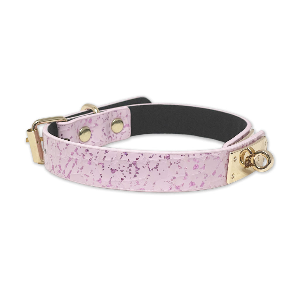 Pink Faux Snakeskin Clasp Collar by Fetish Pleasure Play